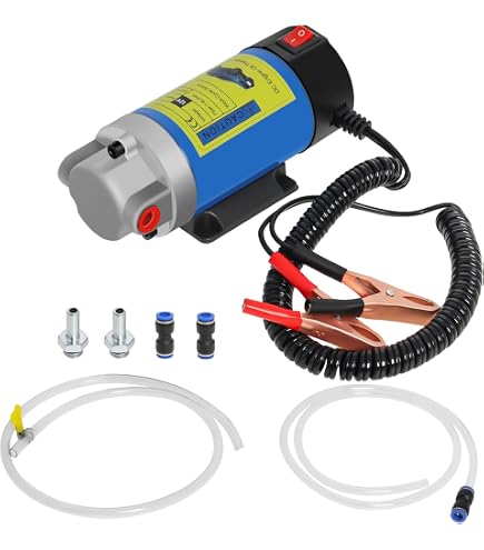 Bomba De Trasvase De Gasoil 12V 60W – Extractor De Aceite Y Diésel Para Coches, Furgonetas Y Motos, Caudal 1 L/min (Aceite) O 250 L/h (Diésel)