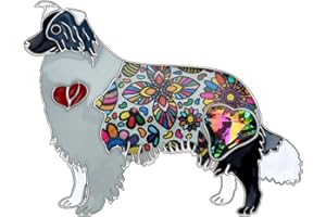 WEVENI Enamel Alloy Australian Shepherd Dog Brooch Pet Lapel Pins Scarf Suit Accessories Jewelry Gifts for Women Lady Girl