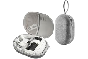 DIGI-TATOO [Only for Original Strap] Hard Portable Carrying Case for Meta Quest 3, Shockproof Portable Bag, Handle Bag for Qculus Quest 3 Touch Controller with Head Strap (Grey)