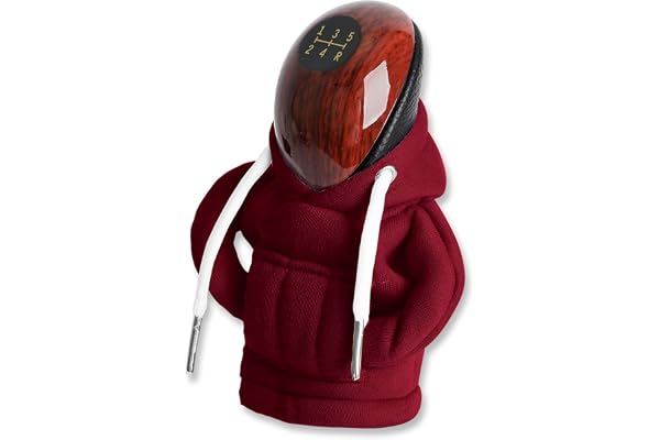 Lohca Sweat Pommeau de Vitesse, Couvercle Levier de Vitesse, Le Cadeau Parfait pour Les Passionnés d'Automobiles, Hoodie Car Gear Shift Cover, Rouge