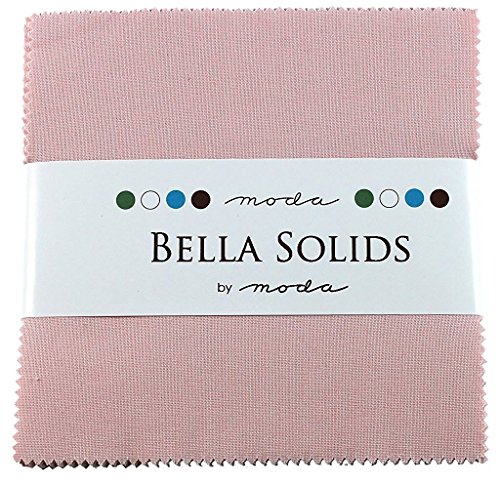 Bella Solids Pink Moda Charm Pack by Moda Fabrics; 42-5 Quilt Squares by Moda
