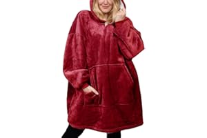 Michorinee Couverture à Capuche surdimensionnée, Sweat à Capuche Portable Super Chaud en Molleton et Sherpa, Sweat géant Confortable pour Femmes Hommes Adultes Adolescents