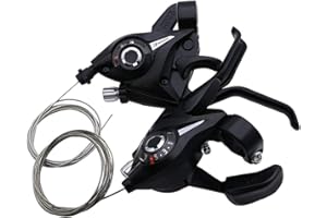 GCROET Bike Gear Shifter Brake Levers Bicycle 3x7 Speed Changer Shifter Set Cycle Gear Shifter Transmission for Mtb Road Bike 2pcs