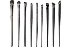 Eupneicu Lidschatten Make-Up Pinsel [9 Stück], Make Up Pinsel Set, Pinselset Augen, Kosmetikpinsel Für Foundation, Concealers, Rouge Und Lidschatten