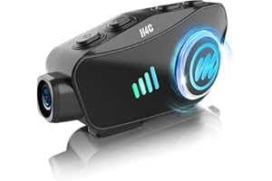 Motorrad Helm Headset mit Kamera, Moman H4C mit 【1080P Kamera】120° Weitwinkel 360° Aufnahme mit 32G TF Karte Motorcycle Helmet Kopfhörer HiFi Stereo für eine Person AI Voice Assitant IPX6 Wasserdicht