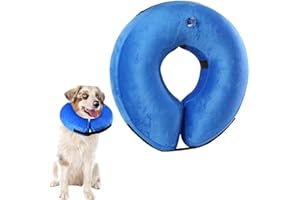 DWFEYOI 1 Stück Halskrause Hund & Katze, Hundekragen Leckschutz, aufblasbarer Halskragen weich nach OP und Kastration, Schutzkragen, Kragen für Hunde und Katzen,Schutzkragen Hund mit Verstellbarer Schnalle