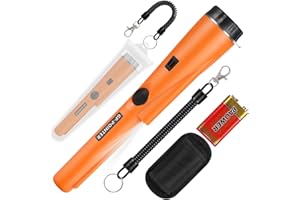 BBJINRONJY Metal Detector Pinpointer for metal detecting,Treasure Hunting, 360°Search Gold Treasure Pinpointing Finder Probe with Belt,Holster, LED,Waterproof Tool Accessories for Adults,Kids (Orange)