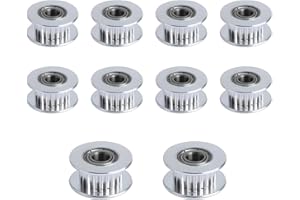 ZIZISHU Super Print GT2 Puleggia folle Idler Pulley 20 denti Teeth Bore Foro 5mm for 3D Printer 6mm Width GT2 Timing Belt. (10pcs)