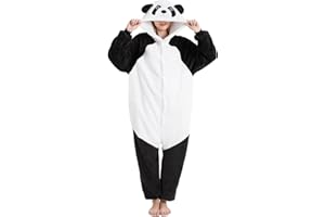 Xinlong Pijama Onesie Cosplay Animal Oversized Traje de Panda con Capucha Botones Ropa de Dormir Invierno Hombre Mujer Adulto para Party Carnaval Halloween Navidad