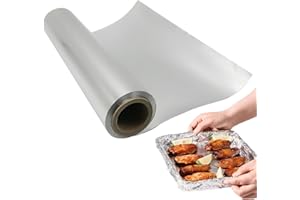 JCAKES Lámina de Aluminio Extraancha para Barbacoa y Cocina - 60 m x 30 cm - Papel de Aluminio para Hornear, Catering, Embalaje, Cocinar, Hogar