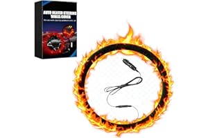 AIMISITE Winter Car Steering Wheel Cover - 12V Heated Steering Wheel Cover Universal Fit for Most Cars, SUVs, Trucks, Vans - Provides Warmth and Comfort