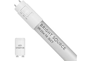 Bright Source LED T8 Tube, 3CCT Colour Switchable 3000K 4000K 6000K, 5ft (1500mm), 21W, 2730lm, 58w T8 Fluorescent Equiv., Starter Included, use with Direct Mains or Fitting with Magnetic Ballast