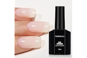 TOMICCA Milky White Gel Nail Polish-15ml Natural French Nail Design UV LED Jelly Gel Nail Polish Transparent White Soak Off Gel Polish Nail Art Gel