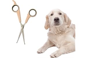 CSDPC Dog Grooming Scissors,Pet Grooming Scissors for Dogs and Cats, Dog Scissors Grooming with Safety Round Tip,Stainless Steel Dog Scissors for Dog Cat Hair Cutting Trimming (Pink)