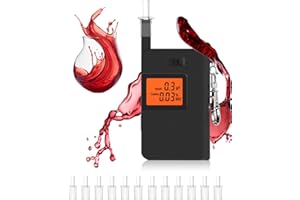 LORRTTA Alcootest Ethylotest Electronique Homologué, Etiloteste Electronique Portable avec Ecran Numérique LCD Orange et 12 Embouts, Haute Précision BAC, Ethylomètre pour Voiture, Maison, Voyage et Soirée
