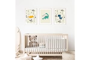 MeinBaby123® Poster dinosauro per cameretta dei bambini, set da 3 pezzi, formato DIN A4, decorazione da parete per la cameretta dei bambini, poster da parete di alta qualità (set da 1)