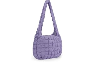 GSenhui pikowana torebka z półksiężycem, torba z uchwytem, damska torba na ramię z nylonu, puszyste kieszenie z zamkiem błyskawicznym dla kobiet