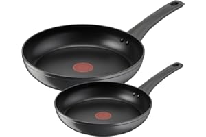 Lagostina Edera, Set di 2 Padelle Antiaderenti 24/28 cm con Rivestimento in Titanio per Cottura senza Grassi, Compatibile con Piano Cottura a Gas, Tecnologia Thermo-signal