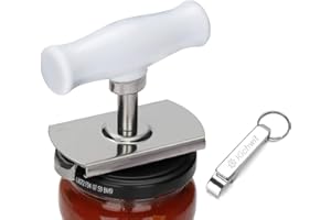 Kichwit Arthritis Jar Opener Stainless Steel Lids Off Jar Opener, Keychain Bottle Opener Included