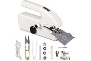 YALLMIE Mini Machine a Coudre Portable, Machines à Coudre Électrique avec 2 Vitesses et Accessoires de Couture, Machine a Coudre a Main pour Débutants, Réparation Rapide pour Tissus, Vêtements, Denim, Rideaux