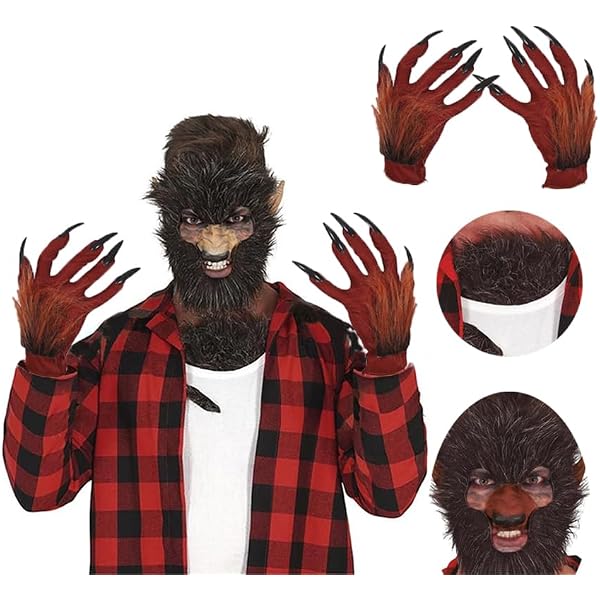Manos De Hombre Lobo Con Pelo - Accesorio De Disfraz Para Halloween, Carnaval Y Fiestas Temáticas, Talla Única
