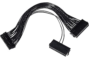 YIEJOYA Fuente de Alimentación de Doble PSU de 24 Pines (20 + 4) para Placa Base ATX Mining (12")