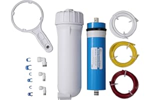 Huining 3012-400GPD Umkehrosmose-Membrangehäuse-Set mit 3/8 1/4 Schnellanschluss, Wasserleitung, Schraubenschlüssel, ganzes Set, kompatibel mit Wasserfiltersystem für den privaten Haushalt