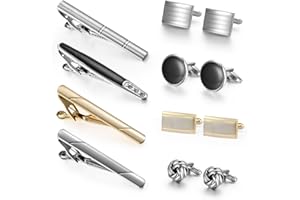 Wynameleri Classic Cufflinks and Tie Clips Set for Men Business Wedding, Happy Fathers Day Decor Accessory for Business, Birthday, Personalised Cufflinks for Men, Tie Pin And Cufflink Set