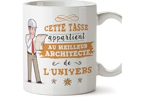 Mugffins Architecte Tasses Originales de café et Petit-déjeuner à Donner Travailleurs Professionnels - Cette Tasse Appartient au Meilleur Architecte de l'univers - Céramique 350 ML