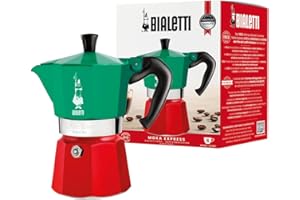 Bialetti - Moka Express Italian Collection: Icónica Cafetera Italiana para Espresso, Auténtico Café Italiano, 6 Tazas (250 ml), Aluminio, Verde Plateado