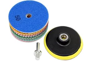 Aussel Diamond Polishing Pad 4 Inch Wet Polishing Wheel Set for Granite Concrete Stone Ceramic 11PCS