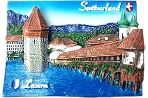 MUYU MAGNET Lucerna Szwajcaria 3D magnes na lodówkę pamiątka turystyczna prezent dekoracja domu i kuchni naklejka magnetyczna Szwajcaria lodówka kolekcja magnesów