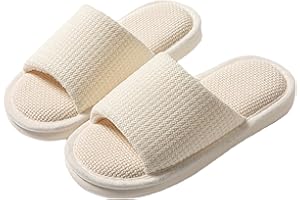 AioTio Damskie bawełniane lniane kapcie wygodne bawełniane kapcie z pamięcią miękkie antypoślizgowe kapcie domowe kapcie domowe