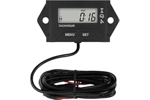 Yooreal Mantenimiento Digital Contador de Horas Tacómetro para 2 o 4 Tiempos Pequeño Motor de Gasolina Tractor de Césped Generador Motosierra Paramotor Fuerabordas Motor