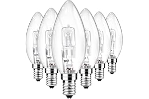 Liuyife C35 E14 Ampoule Bougie 42W, Dimmable, Transparentes Ampoule SES Petite vis Edison, Blanc Chaud 2700K, 650LM, E14 Vintage Lampe pour Suspension, Applique, Lot de 6