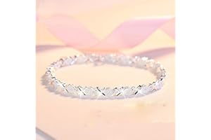 AOIXBCUROC Armband 925 Sterling Silber X Armbänder Zirkon Cross Charm Armbänder Frauen Paar Armbänder Zubehör Silber 925 Schmuck Armreifen