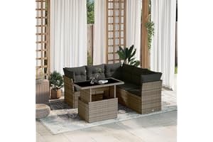 Amorsee Loungemöbel Balkon Lounge Verstellbare Tischplatte Balkon Sofa Rattan Gartensofa Gartenlounge Klein Ecklounge Lounge Möbel Outdoor Gartenmöbel Ecksofa Balkonmöbel Balkonsofa