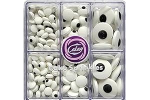 HOMIPOOTY Edible Candy Cake Decoration 80G Mix of three sizes 7mm 1cm 2cm Candy Eye Valentine's Day Birthday Halloween Thanksgiving Christmas party Team Dinner Cake Cupcake Cookies for Dessert Sprinkles