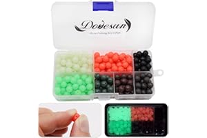 Dovesun Weich Gummi Fischperlen Zubehör für die Fischerei 7 Farben Rund mit Angelkoffer