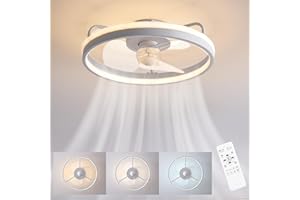 Baerolc Ventilador de Techo con luz, 50CM 35W Lampara ventilador techo dormitorio LED Regulable Lampara techo dormitorio 6 Velocidades Ventilador de Techo para Dormitorio Cocina Comedor