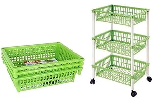 Carrello per Verdure Tontarelli Smontabile Plastica 3 Cassetti (40 X 29 x 62 cm) Verde