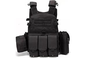 Licsaliwe Chaleco Airsoft MOLLE Multifuncional, Portador de Placa Transpirable Ajustable para Seguridad de Entrenamiento al Aire Libre de Paintball