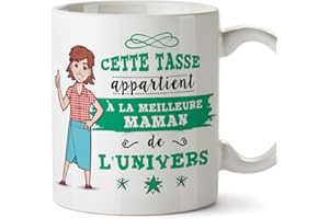 MUGFFINS Mère Tasses Originales de café et Petit-déjeuner à Donner Maman -Cette Tasse Appartient à La Meilleure Mère de l'univers - Mug Céramique 350 ML