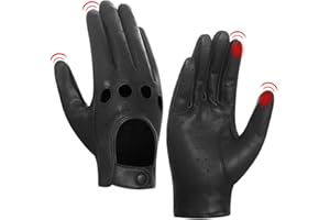 Harssidanzar Damskie letnie skórzane rękawiczki do jazdy ze skóry jagnięcej GL009EUA