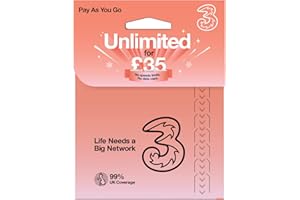 LOVE 2 SURF THREE 4G/5G SIM Card UK & ROAM FREE in over 70 destinations - PREPAID PAYG £35 Bundle - UNLIMTED DATA (No data cap)+ Unltd Texts & Mins + International Calling Option - (Love2surf RETAIL PACK)