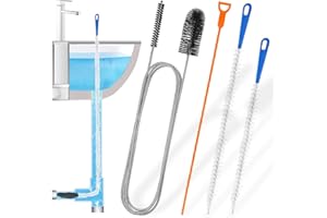 MIVITOOM 61 inch Double Ended Nylon Pipe Cleaner Brush, 25.2 inch Drain Snake Hair Clog Remover, 17.7 inch and 23.6 inch Sink Unblocker Brush, 4 Pcs Sink Unblocker Tool for Kitchen Bathroom Shower Plug Hole