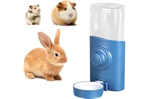XHYASD Automatyczny dozownik wody dla królika, 600 ml, wiszący dozownik wody dla zwierząt domowych, butelka na napoje dla królików, szynszyli, jeży, wiewiórki, fretek (niebieski)