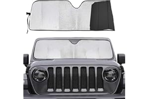 Big Ant Pare-Soleil de Pare-Brise de Voiture pour Jeep Wrangler Rubicon Sahara TJ JK JKU 2 et 4 bloquent Les Rayons UV, Pare-Soleil de fenêtre Avant pour Garder Le véhicule au Frais
