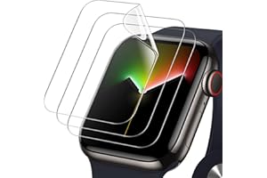 JETech Protection D'écran pour Apple Watch Series 9/8/7 45 mm, Film TPU Flexible, Anti-Rayures HD Clair, Lot de 3