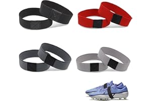 Wjelet 4 paia di lacci per lacci, per scarpe da calcio, nero, rosso, grigio chiaro, grigio scuro